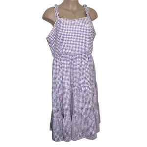 City Chic Dress Gingham Daisy Size XL‎ Maxi Victoria Lavender Smocked Summer